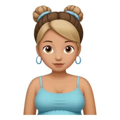 Вагітна жінка в тобіку та в гулькі sticker