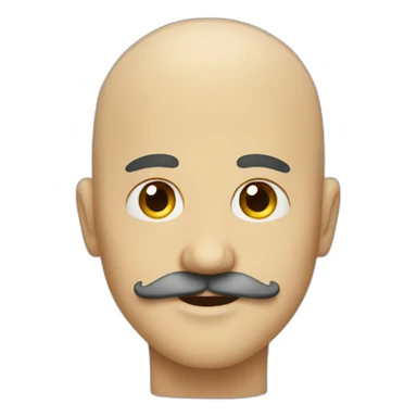 bald men with moustache sticker