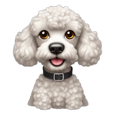 Poodle toy Con pañoleta negra en el cuello levantado la pata  sticker