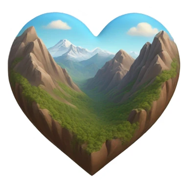 heart shape mountain 3d sticker