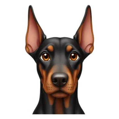 doberman pinscher with one bent ear sticker