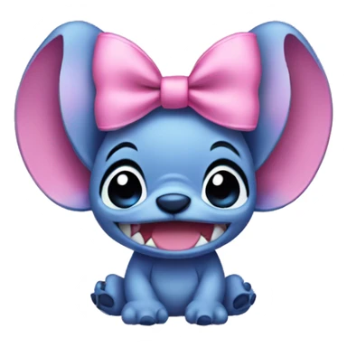 Stitch wearing pink bow sticker