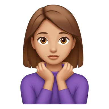 girl with light tan skin and brown hair with hands tight around neck  sticker