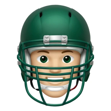 College football player helmet in dark green color  sticker