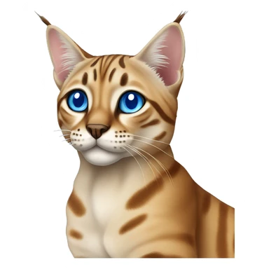 Lynx Bengal cat with Blue eyes sitting sticker
