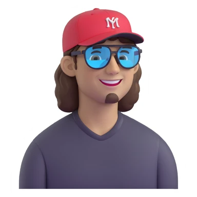 guy with brown hair, baseball cap, Pit Viper glasses, smiling, head turned slightly sticker
