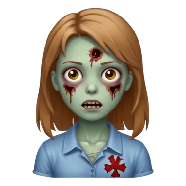 a zombie girl with light brown hair  sticker