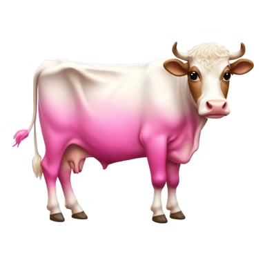 Pink ombre full body cow with glitter  sticker