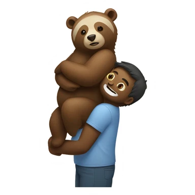 Bear holding sloth on his shoulders sticker