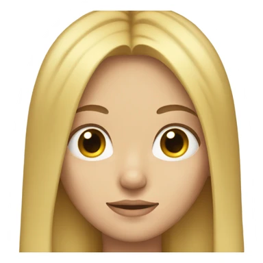 Long straight blonde hair girl eyes closed  sticker