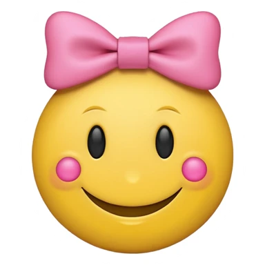 A smiley face with a little pink bow sticker