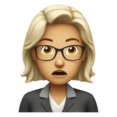 female teacher angry mood sticker