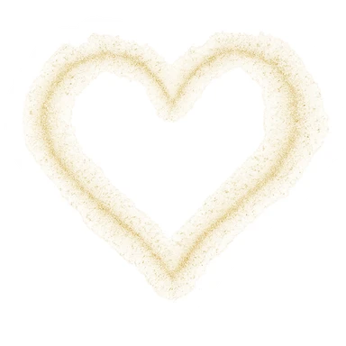 heart with a delicate gold dust effect, no background sticker