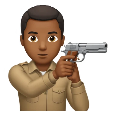 Black guy shooting gun sideways sticker