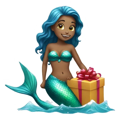 mermaid with a gift sticker