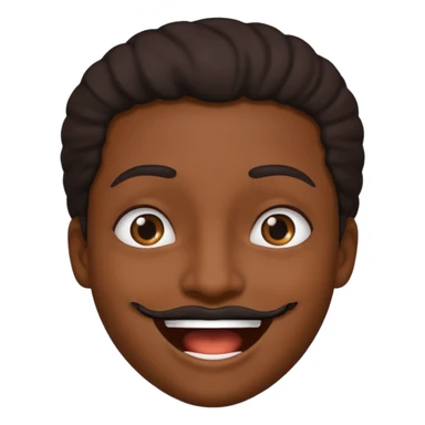 black brown joy face sticker