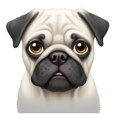 all white pug sticker