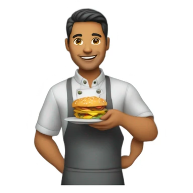 Restaurant Business Owner holding best menu sticker