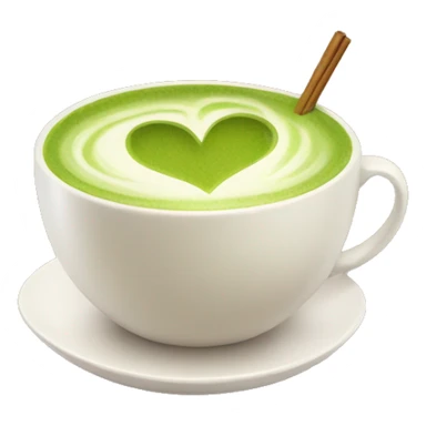 A cute cup of matcha latte with a heart sticker