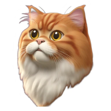 Red Persian Cat 3D Model sticker