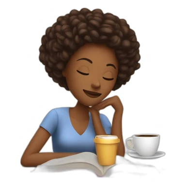 Women relaxing with coffee and book sticker