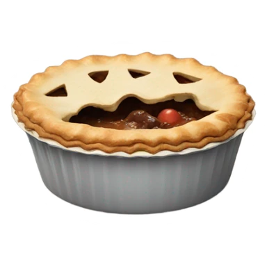 a pie with a cat inside sticker