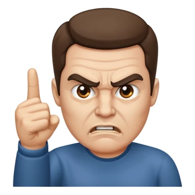 angry man pointing fingure at his own face sticker