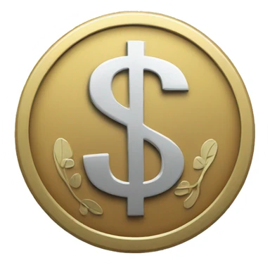 A coin with a Dollar in the middle. sticker