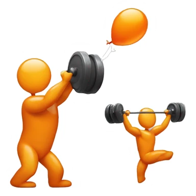 Orange balloon lifting weights sticker