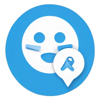 Verification tick in white ✔️ inside a circle in blue color. sticker