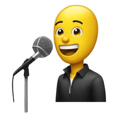 yellow man singer with microphone sticker