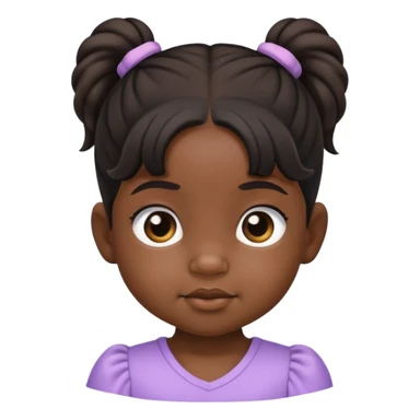 a black baby with 2 ponytails sticker