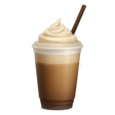 Ice coffee latte without face sticker