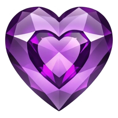 A purple gem heart with black center sticker