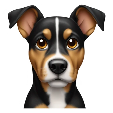 black and tan dog with pointy ears white chest sticker