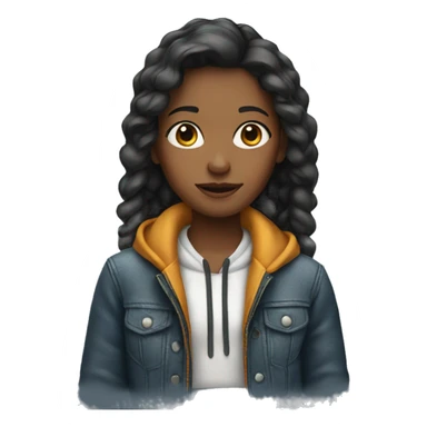 Girl wearing a jacket  sticker