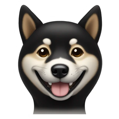 Black Shiba inu smile, eyes closed  sticker