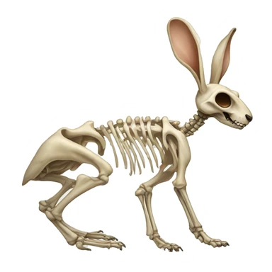 A full-length rabbit skeleton with crosses over its eyes sticker