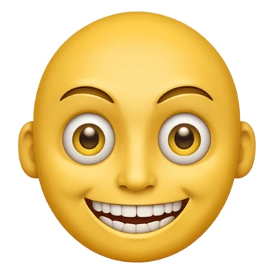 a General Yellow Face emoji with creepy smile  sticker