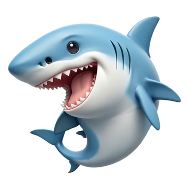 Cinematic Cute Yawning Shark Portrait Emoji, Head tilted slightly with a dramatic, wide-open yawn, showcasing a soft, streamlined body with gently drooping fins and eyes barely open in drowsy contentment, Simplified yet irresistibly adorable features, highly detailed, glowing with a soft, cozy glow, high shine, relaxed yet expressive, stylized with a touch of aquatic charm, bright and endearing, soft glowing outline, capturing the essence of a sleepy yet affectionate shark, so drowsy it feels like it could float right out of the screen and curl up for a nap! sticker