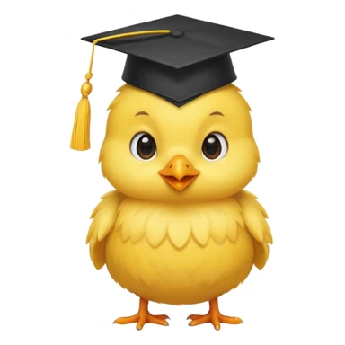 Chick graduating sticker