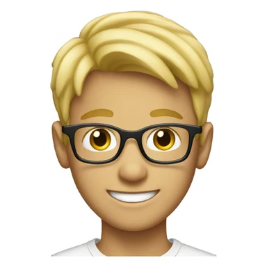 blonde boy with glasses happy sticker