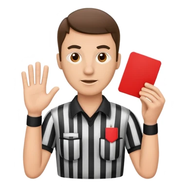 Referee holding red card sticker