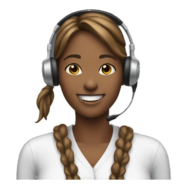 smile women with headset sticker