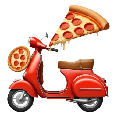 Slice of pizza riding a Vespa  sticker