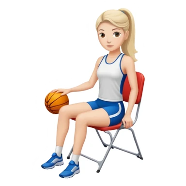 white woman in sport sitting down on a chair sticker