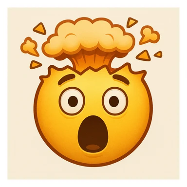 yellow face with exploding head sticker