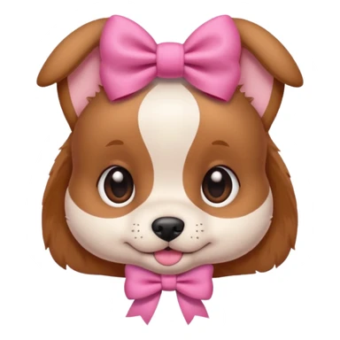 cute puppy wearing a pink bow sticker