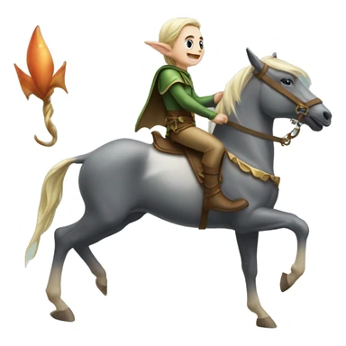 elfe chevauchant un dauphin sticker