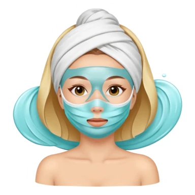 Lady with face mask spa beauty full face relaxing sticker